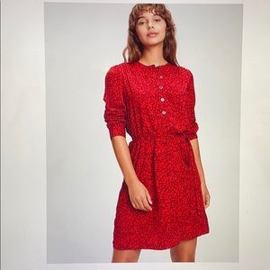 Gap - red floral button-front print dress